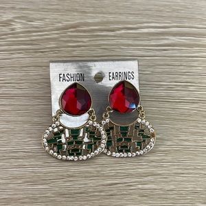 Red and Green Party Earrings